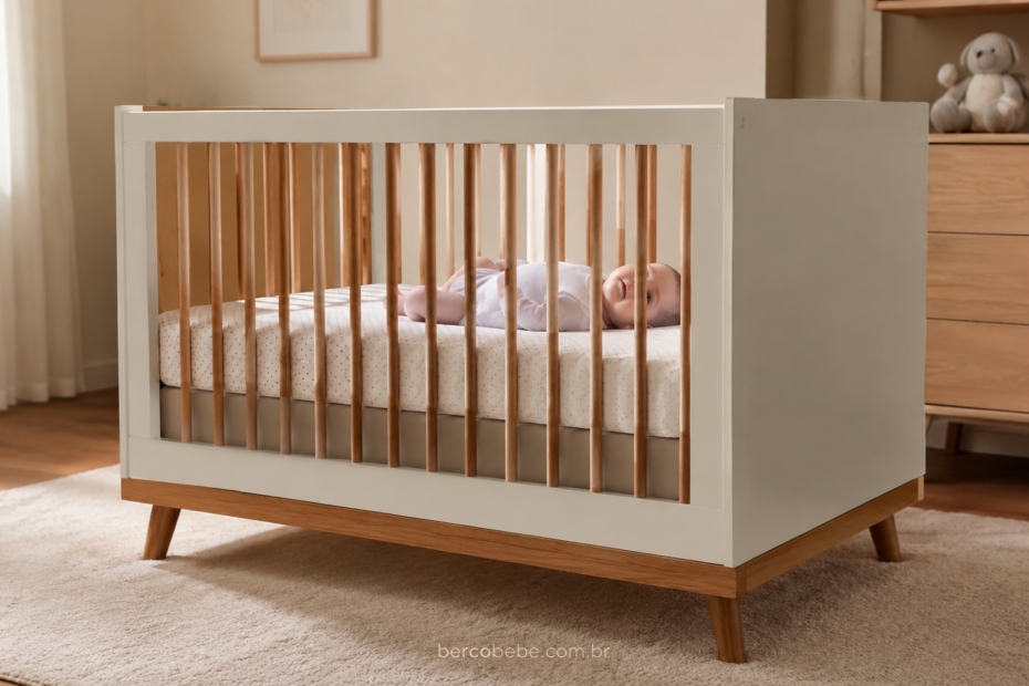Melhor berço para bebê moderno em quarto aconchegante e seguro para recém nascido